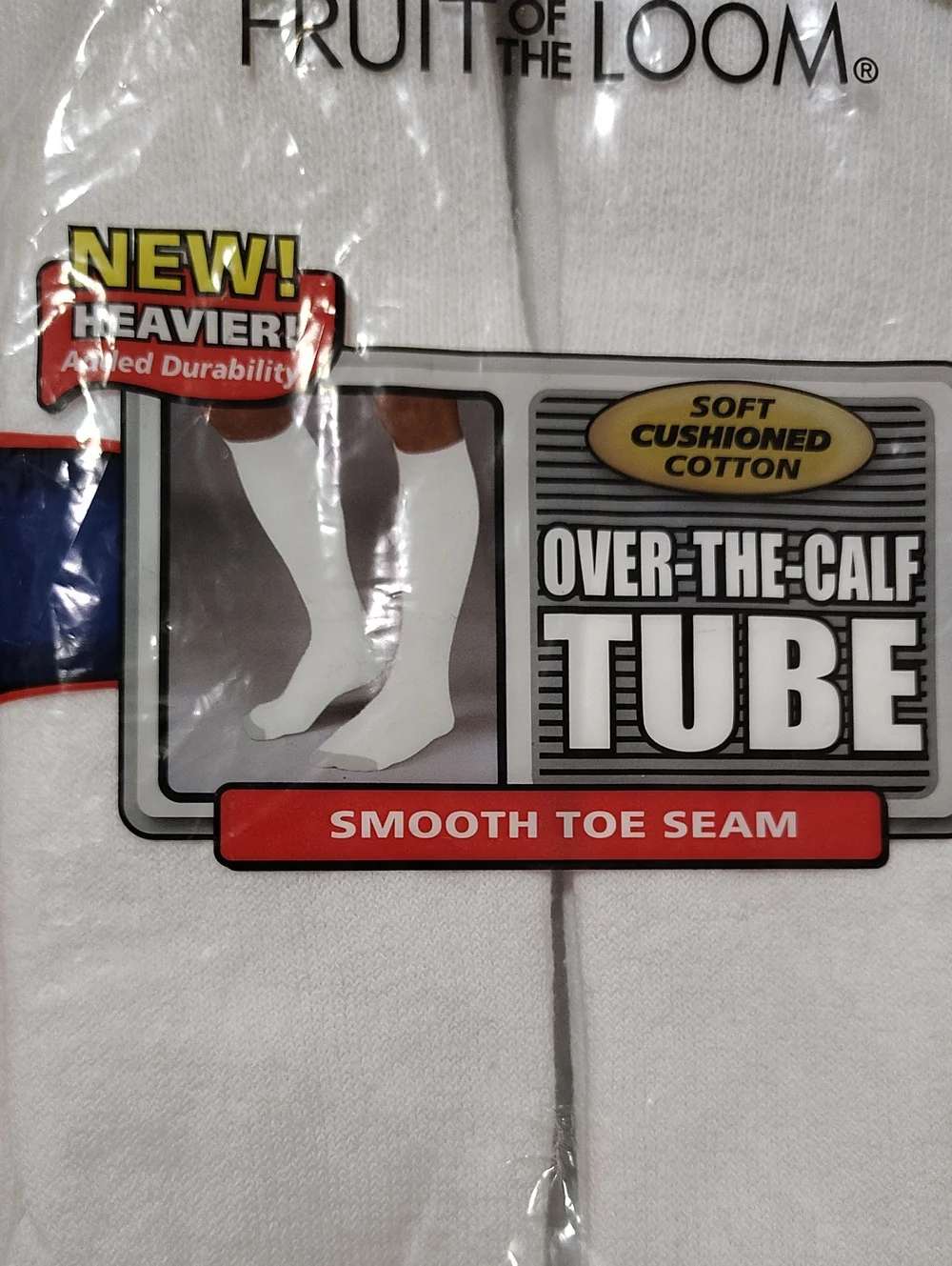 Vtg Fruit of the Loom Men’s Over-the-Calf Tube Socks – White - 6 Pack -Size 6-12
